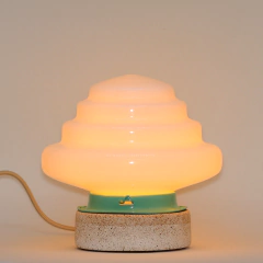 Luminária de Opalina Escadinha - Plafonnier Verde Água - comprar online