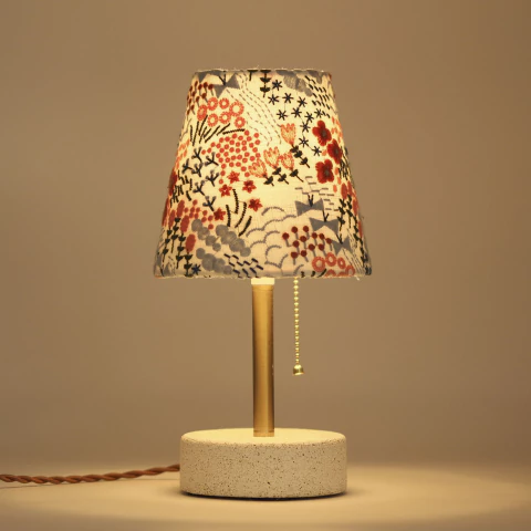 Mini Lampe Cabaret Linho Branco Bordado - comprar online