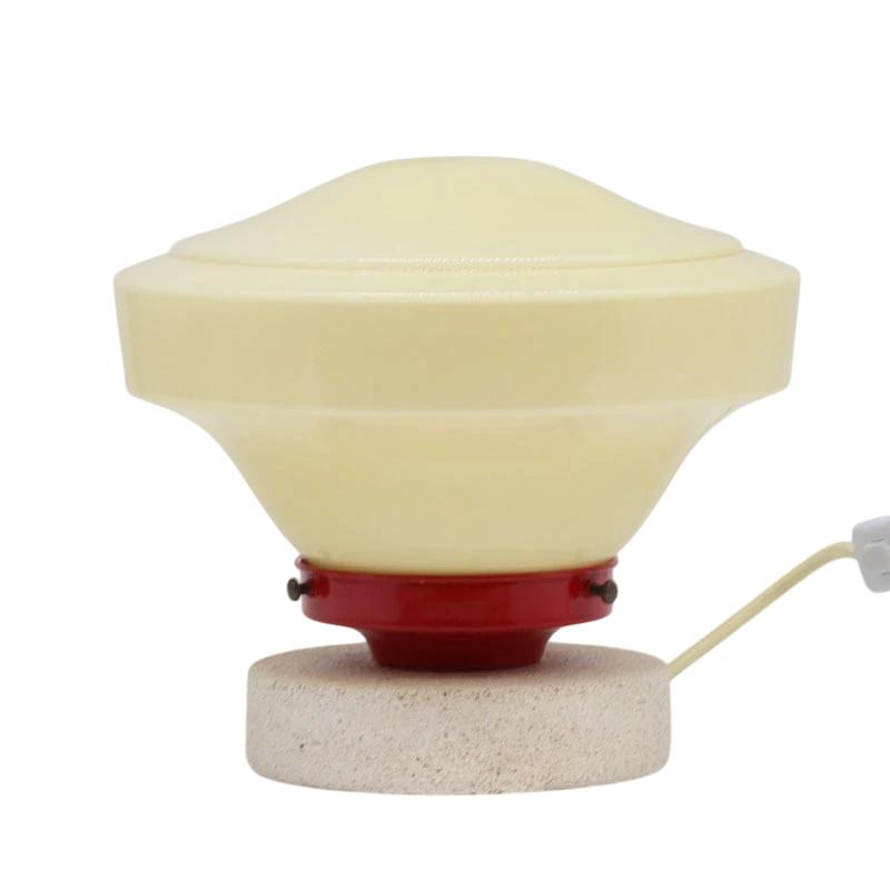 Luminária de Opalina Vintage Chapéu Amarelo