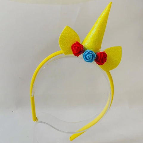 Tiara de unicórnio amarelo
