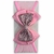 Faixa de bebê duplo com gravata brilhosa rosa bebê