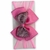 Faixa de bebê duplo com gravata brilhosa rosa médio