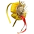 Tiara de laço triplo com chapéu junino amarelo