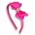 Tiara de laço SL dobrado perola rosa médio