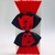 Faixa de bebe duplo com bolinha preto e vermelho