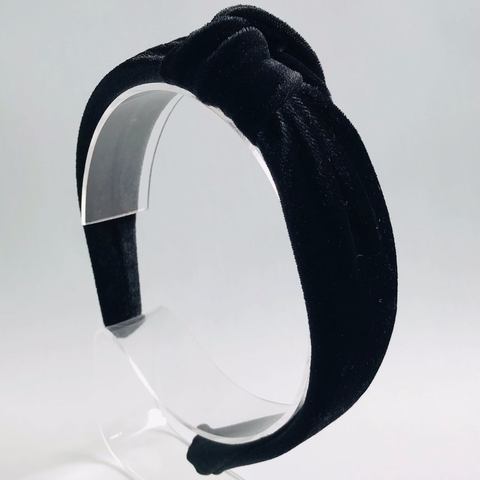 Tiara turbante veludo preto