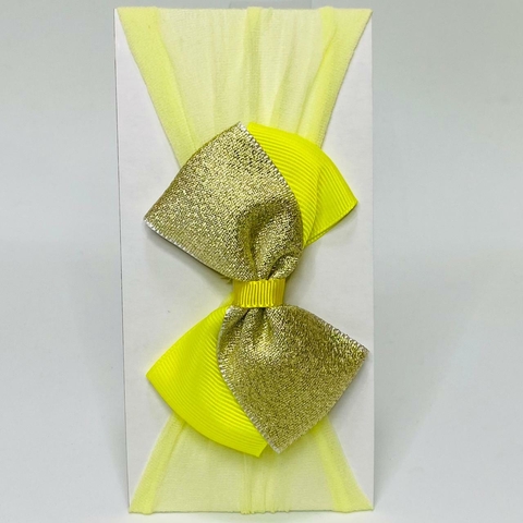 Faixa de bebê duplo brilhoso amarelo