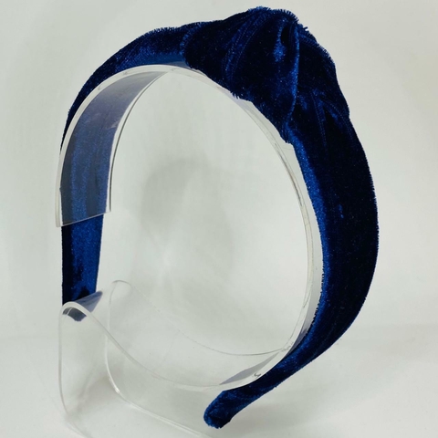 Tiara turbante veludo marinho - comprar online