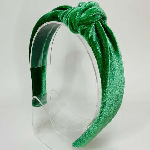 Tiara turbante veludo verde