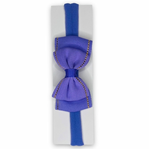 Faixa de bebê RN gravata risca dourada lilas