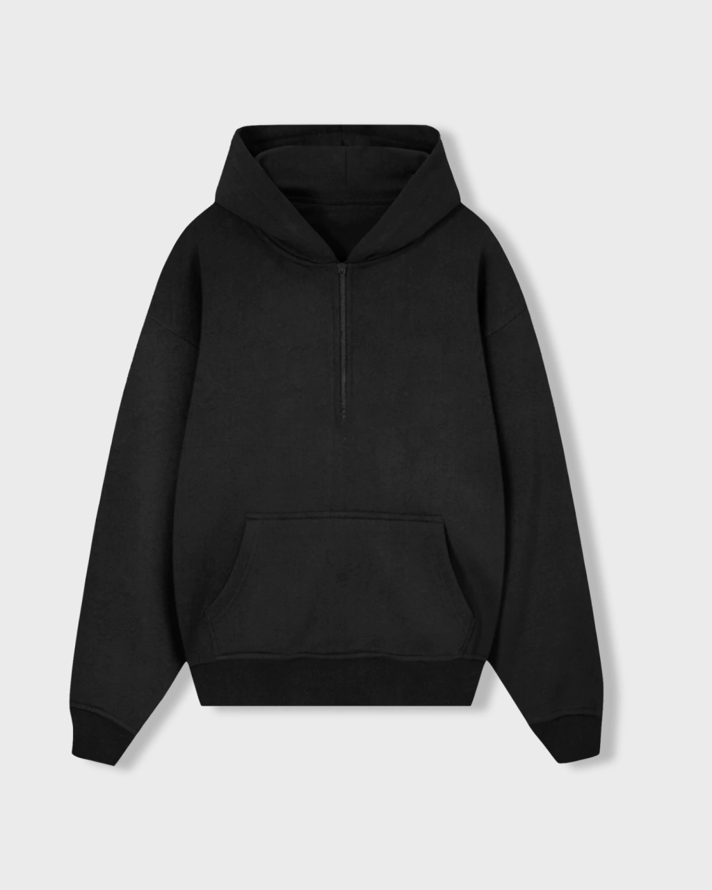 BASIC OVERSIZE MID-ZIP HOODIE