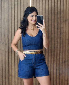 Cropped Jeans Levinho com Lastex - Tati Perale Modas 