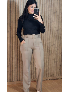 Calça Pantalona em Moletinho com elastano