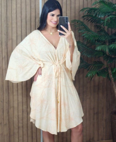 Vestido Bata Viscolinho Mel - Tati Perale Modas 