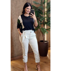 Calça Linho Capri com Elastano - loja online