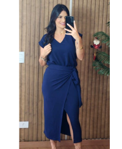 Conjunto Flora Saia Transpassada Viscolycra - comprar online