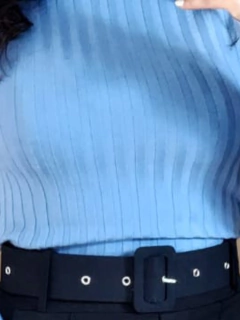 Blusa Maya gola alta em tricô modal - Tati Perale Modas 