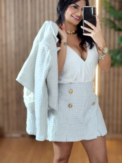 Conjunto Tweed Blazer e Shorts Saia