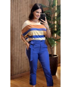 Calça Linho Capri com Elastano
