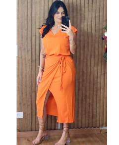 Conjunto Flora Saia Transpassada Viscolycra - loja online