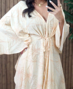 Vestido Bata Viscolinho Mel - Tati Perale Modas 