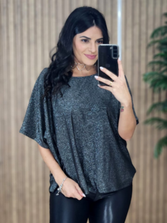 Blusa Ampla Lurex Plu - loja online