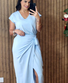 Conjunto Flora Saia Transpassada Viscolycra - Tati Perale Modas 