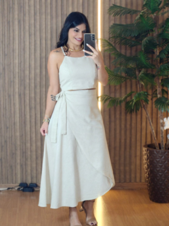 Conjunto De Linho Rafa com saia envelope - Tati Perale Modas 