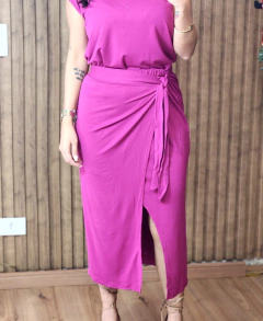 Conjunto Flora Saia Transpassada Viscolycra - comprar online