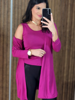 Conjunto Cardigan Com Regata