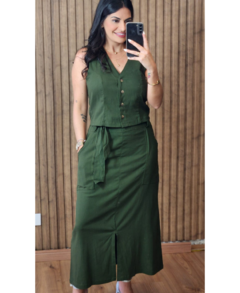 Conjunto de Saia em Linho Carlota com elastano - loja online
