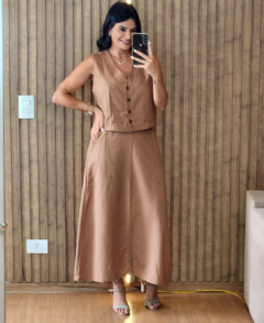 Conjunto de Saia em Linho Carlota com elastano - loja online