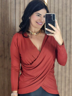 Imagem do Blusa Transpassada Manga Longa Viscolycra