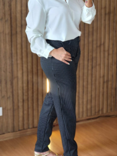 Calça Alfaiataria Risca de Giz - Tati Perale Modas 