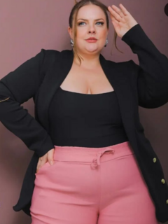 Blazer Neoprene Plusize com Detalhes de Botoes na internet