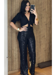 Calça Em Paetê Forrada - comprar online
