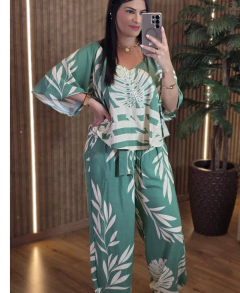 Conjunto Raquel Pantalona Viscolinho - Tati Perale Modas 