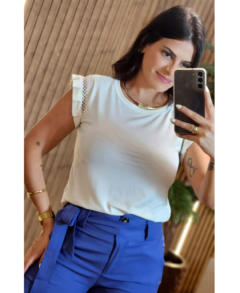 Imagem do Blusa Moderna Viscolycra com Manga Trabalhada