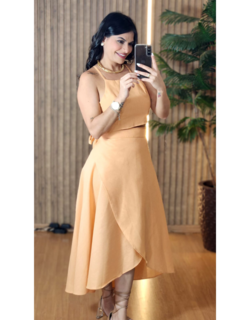 Conjunto De Linho Rafa com saia envelope - Tati Perale Modas 