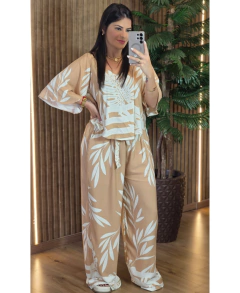 Conjunto Raquel Pantalona Viscolinho - Tati Perale Modas 