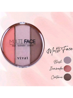 Paleta Multi Face Blush Iluminador e Contorno Vivai