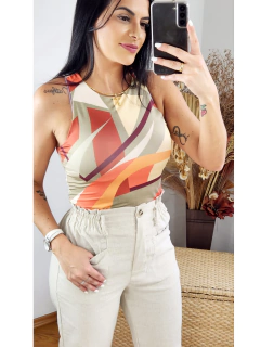 Imagem do Calça de Linho Sandra com lastex, modelo reto