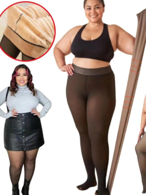 MEIA CALÇA TÉRMICA DE LÃ TRANSLÚCIDA - INVERNO Plus Size