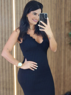 Vestido Mid Em Tricô Modal