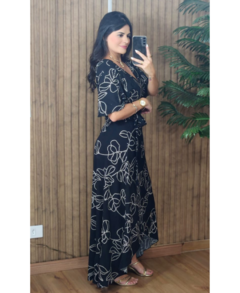Imagem do Vestido Longo Envelope Estampados Viscolinho