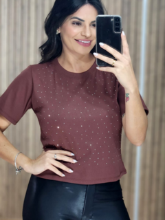 Blusa Canelada Plu com Brilho