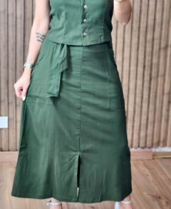 Conjunto de Saia em Linho Carlota com elastano na internet