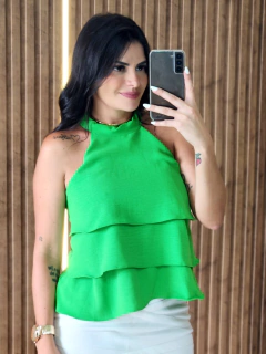 Imagem do Blusa Regata Com Babadinho Em Crepe Duna