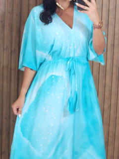 Vestido Tie die em viscolinho com forro - loja online