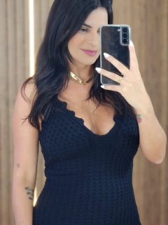 Vestido Mid Em Tricô Modal - Tati Perale Modas 